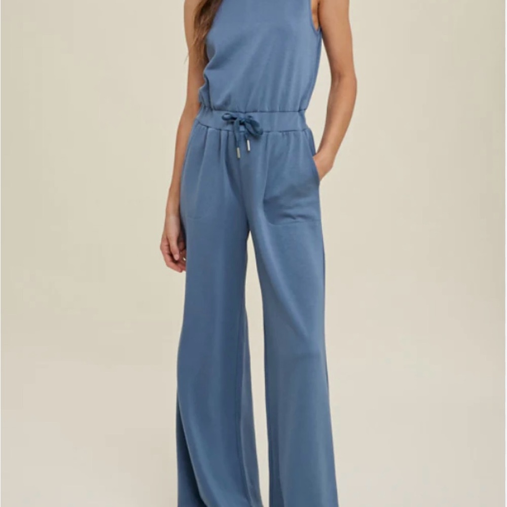 Blue Sleeveless Jumpsuit (soft as spanx!)
